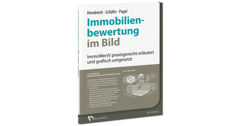 Buchcover Immobilienbewertung im Bild von Evelyn Hendreich, Ursel Schäfer und Matthias Pagel